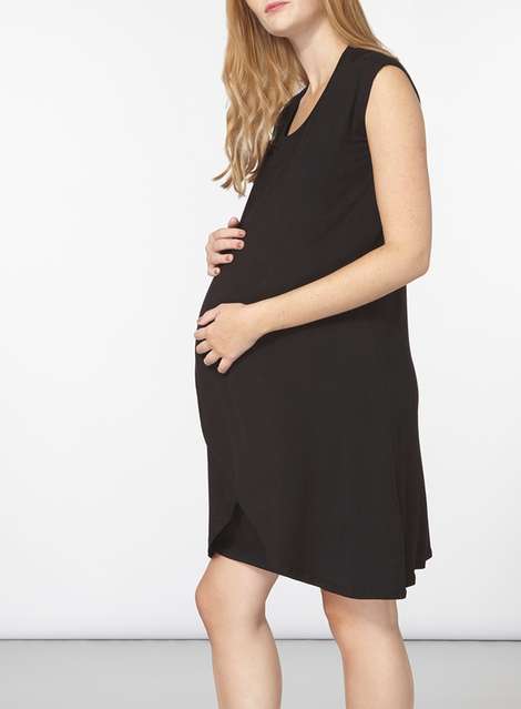 **Maternity Black 'Nursing' Wrap Dress
